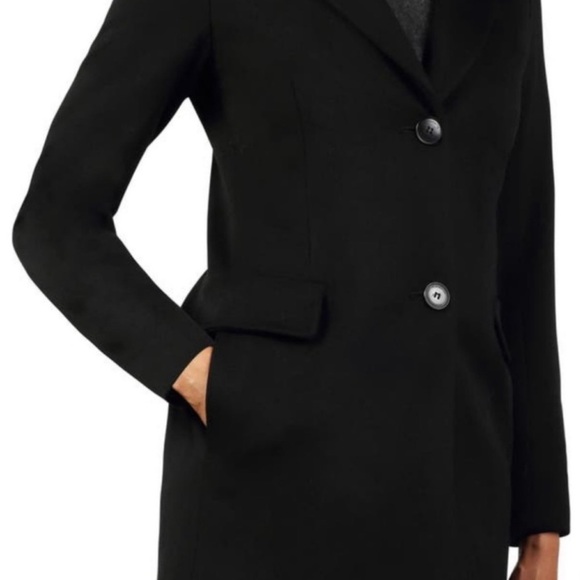 Fleurette Walker Notched Collar Wool Pea Coat Black Size 14 - Picture 10 of 10